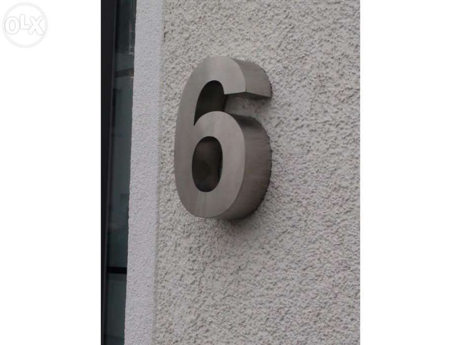 Números residenciais de Inox - Nr. 6 em 3D para Portas ou Entradas