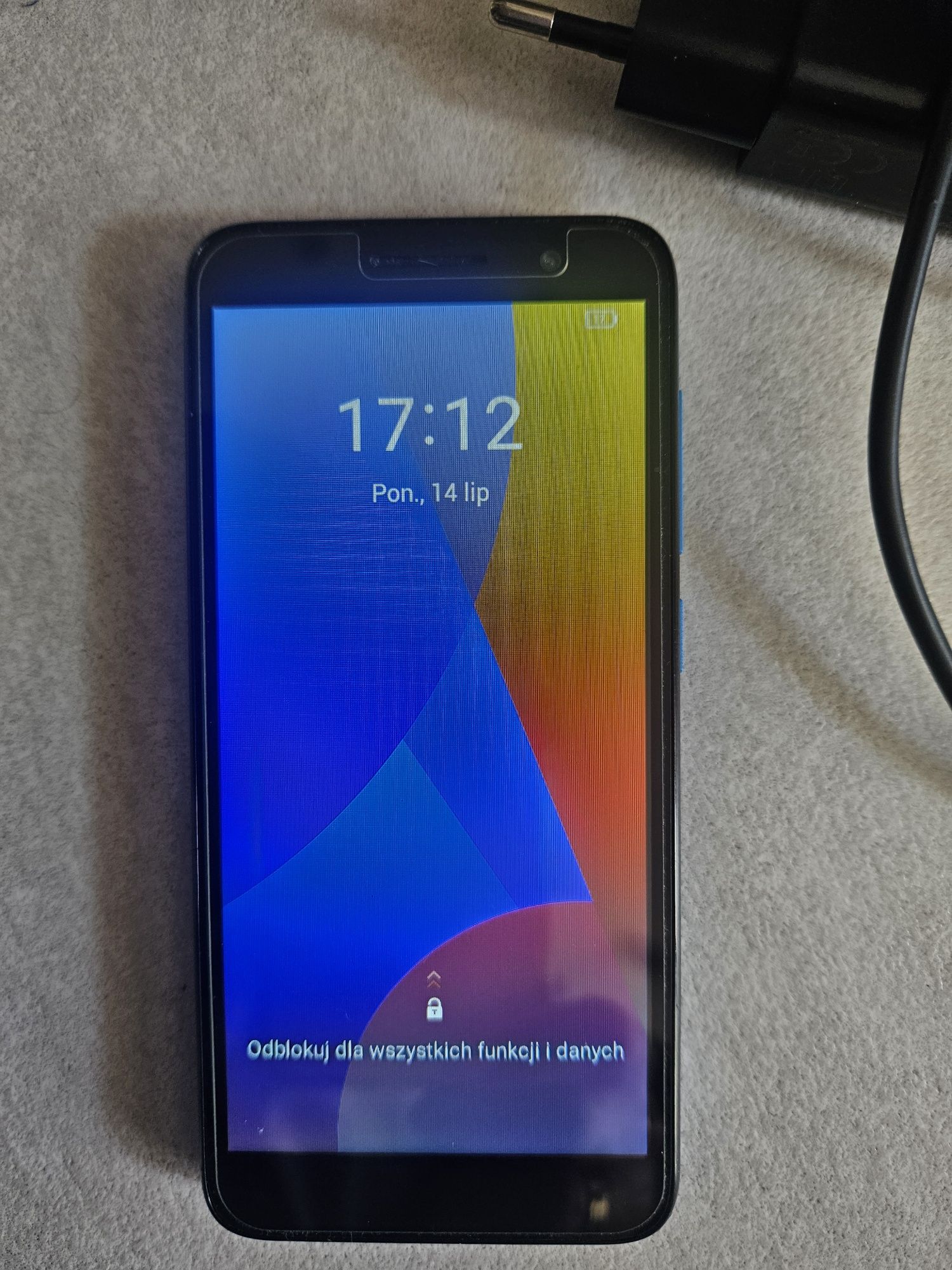 Alcatel 1 2021 niebieski dotykowy telefon plus ładowarka stan bdb