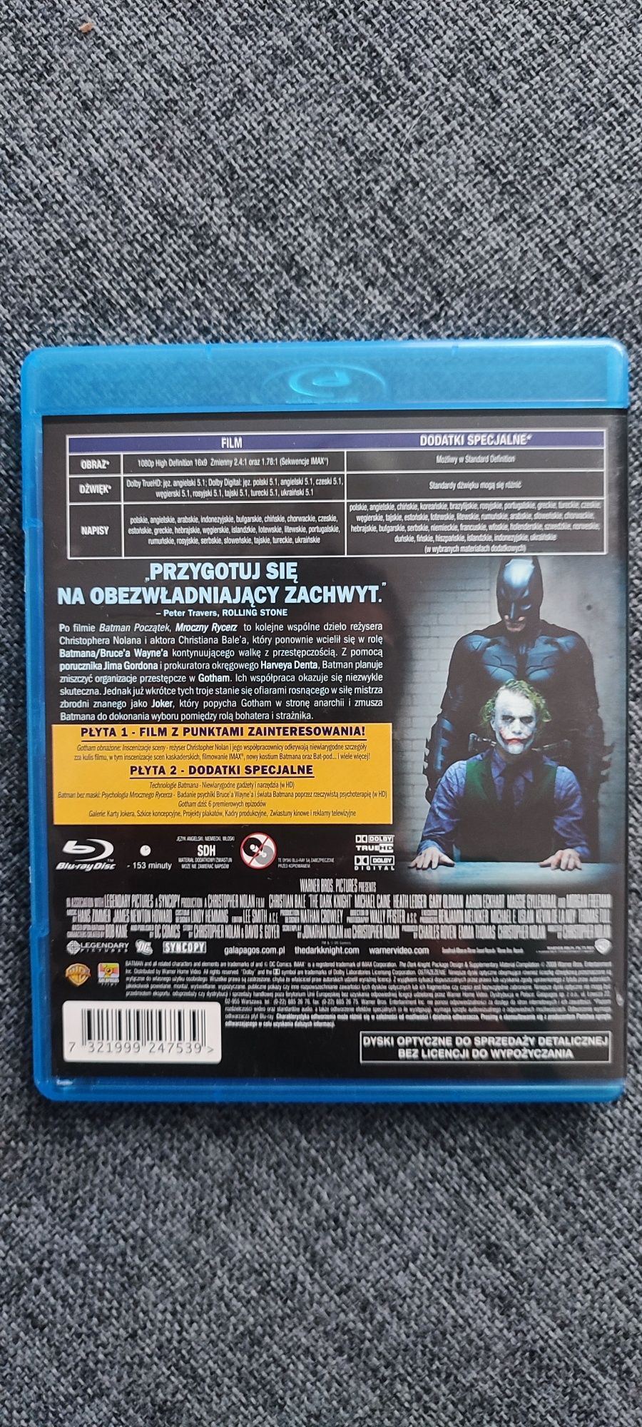 Blu-ray Batman Mroczny rycerz