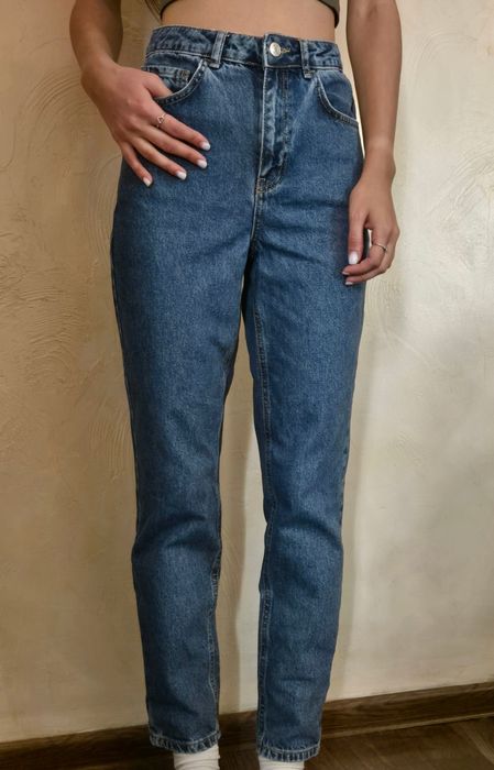 Джинси Mom Fit синього кольору