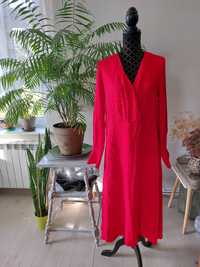 Czerwona długa sukienka, H&M, r.42