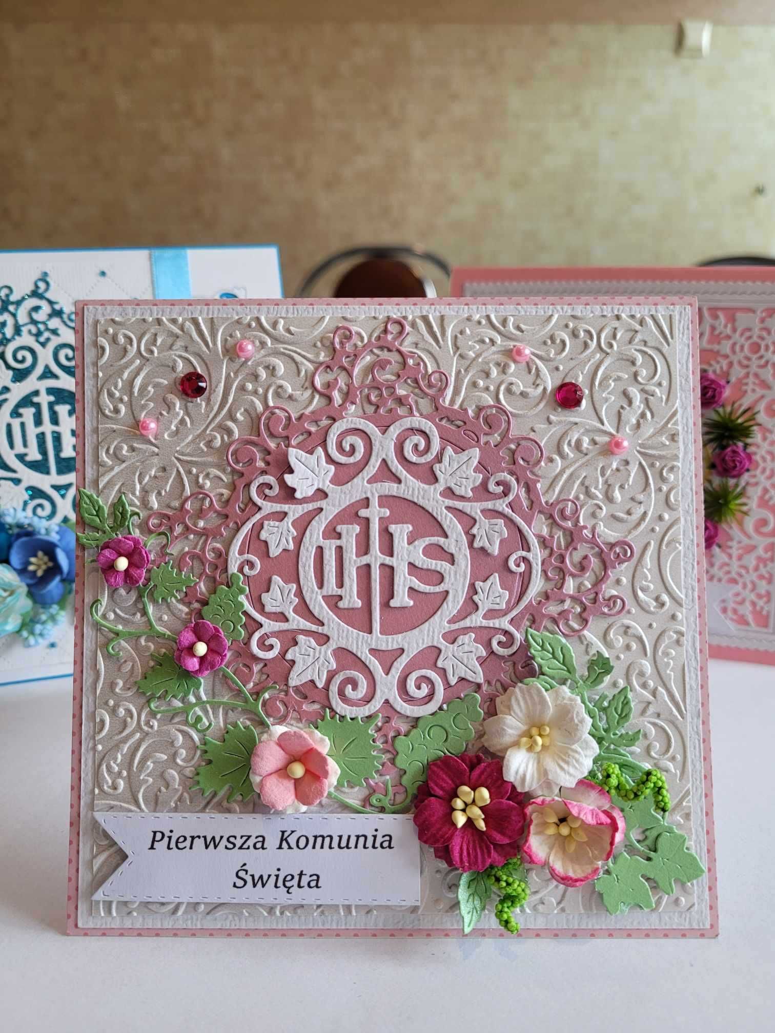 Kartka komunijna scrapbooking