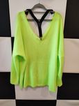 Sweter, nowy bez metki, neonowy,z szelkami ,