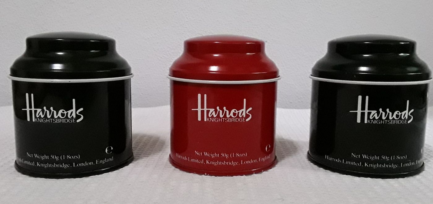 3 Latas / caixas de chá Harrods (vazias)