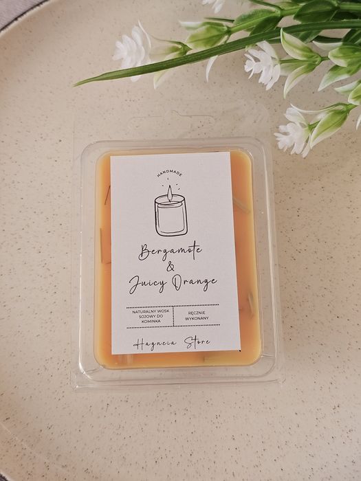 Sojowy wosk do kominka o zapachu Bergamote & Juicy Orange