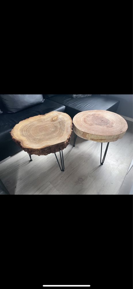 Stolik drewniane loft plaster drzewa industrial stół kawowy ława