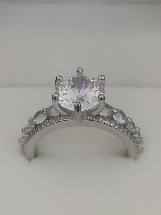 Anel Prata Zircônias