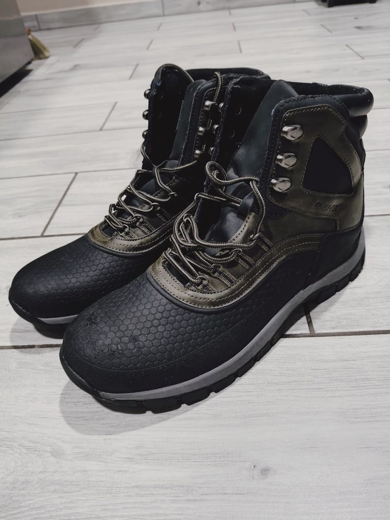 Buty męskie, zimowe 45 HI-TEC BLAZI MID BLACK/KHAKI Wodoodporne