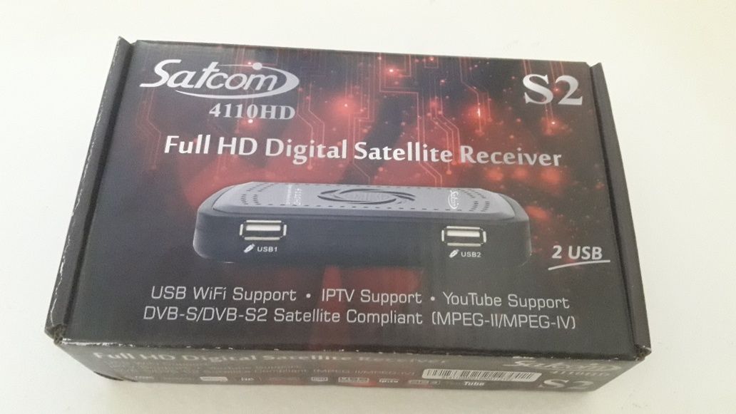 Full HD спутниковый тюнер Satcom, 2Usb, YouTube, iptv