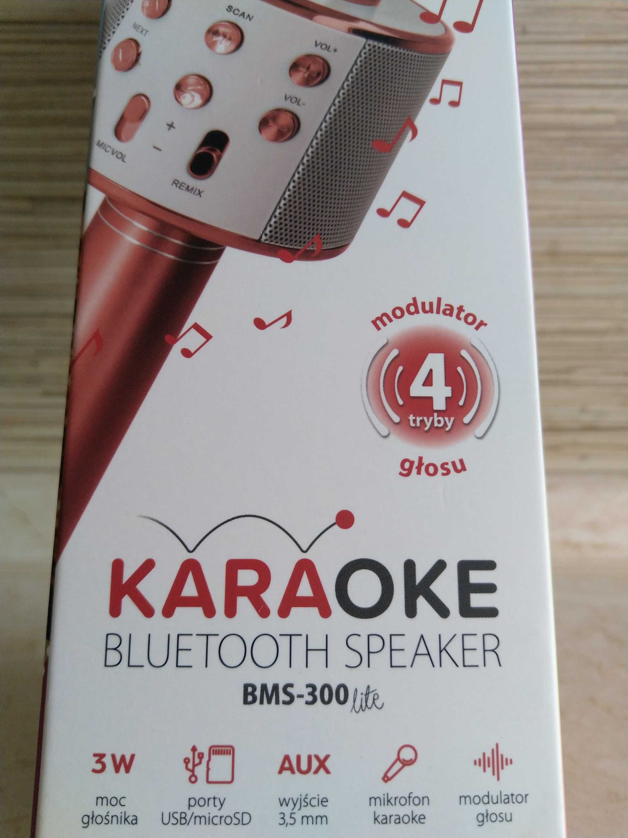 OKAZJA Mikrofon karaoke bezprzewodowy Aux USB Bluetooth MikroSD 3W
