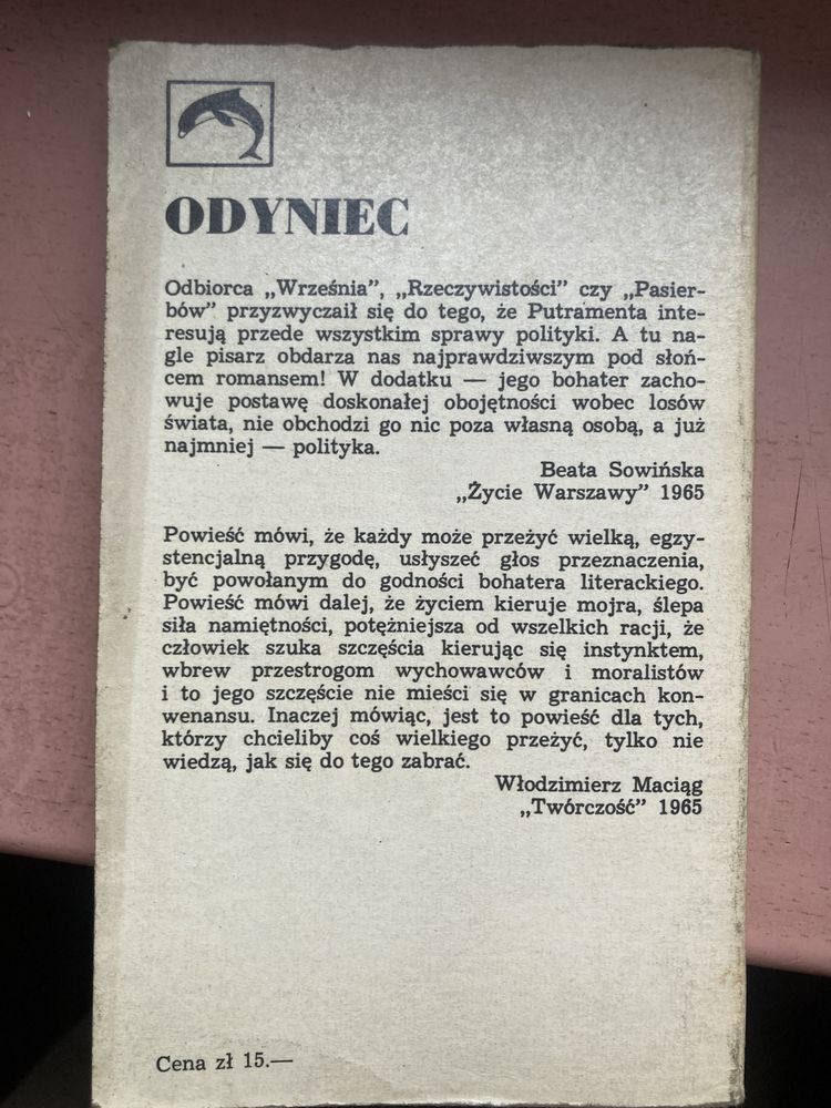 Książka pr,,Odyniec”1975 rok Jerzy Putrament