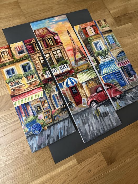 Триптих. Париж. Картина олією