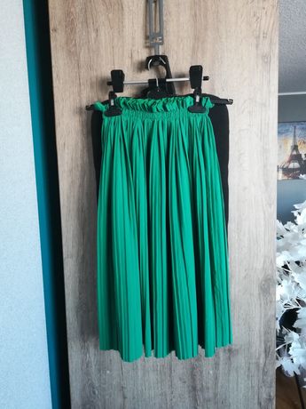 Spódnica plisowana zielona midi