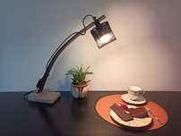Lampa biurkowa nocna dekoracyjna loft beton drewno metal