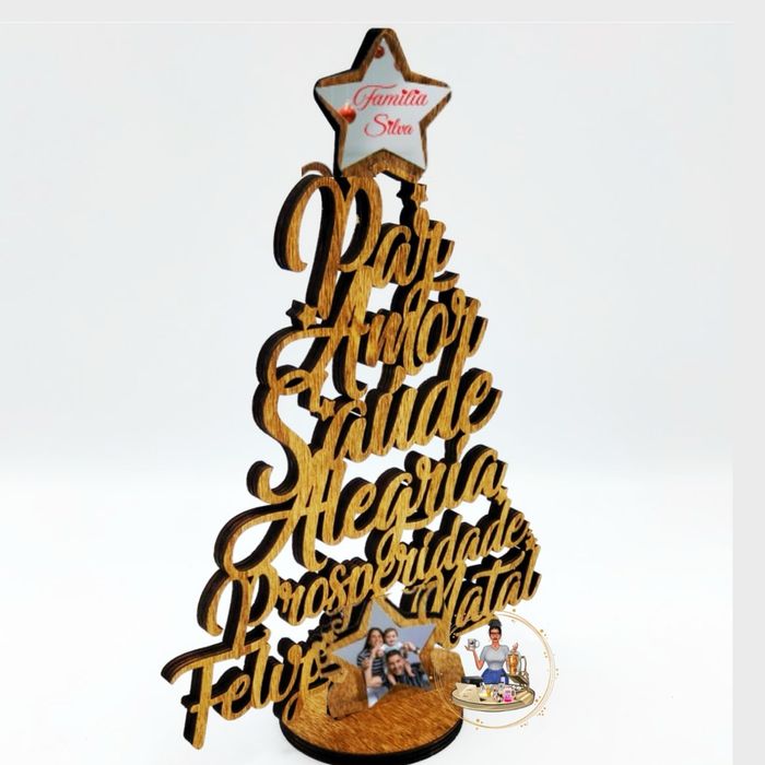 Arvore desejos de natal em mdf