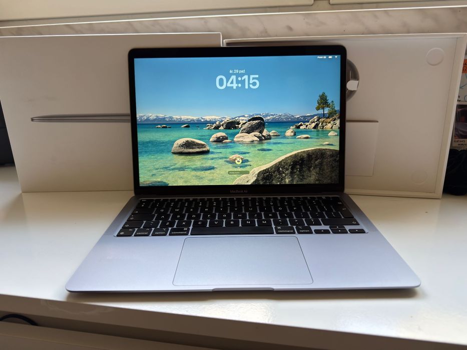 MacBook Air M1 8 GB 256 GB, 94% bateria, kabel usb-c, ładowarka