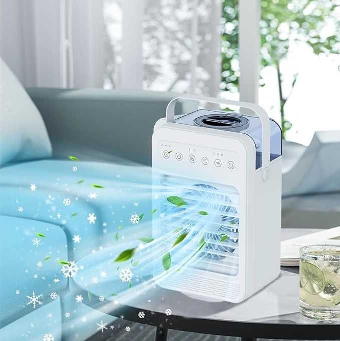 Mini Klimatyzator Przenośny 4w1 LED z Chłodzeniem Wodnym USB Obrotowy