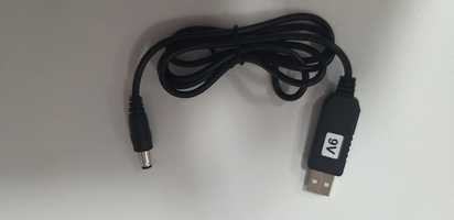USB підвищуючий напругу кабель для роутера DC 5V  - DC 9V (5.5*2.1)