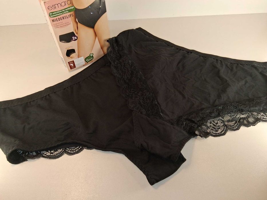 A267 Zestaw 2-Pak Esmara Majtki Damskie Z Koronką Bawełniane XXL