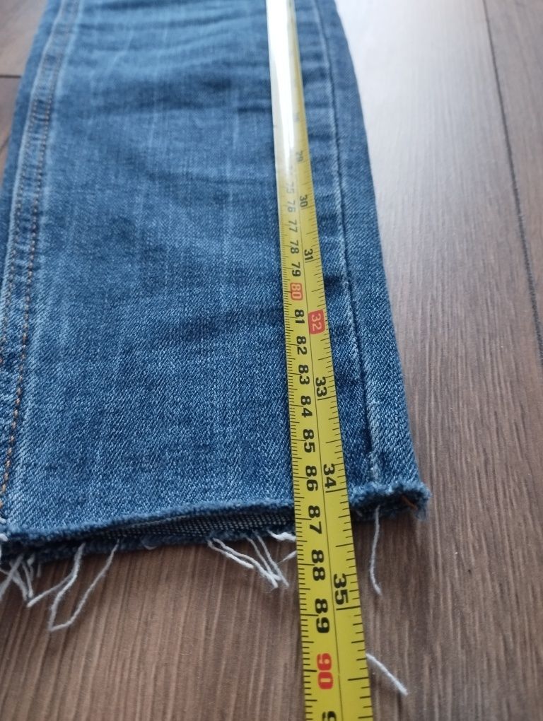Spodnie damskie,niebieskie jeansy klasyczne skinny ZARA, 34 XS dopasow