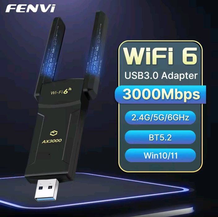Wi-Fi адаптер Usb Fenvi AX1800 AX3000 1300M Usb 3.0 2,4\5 Ггц
