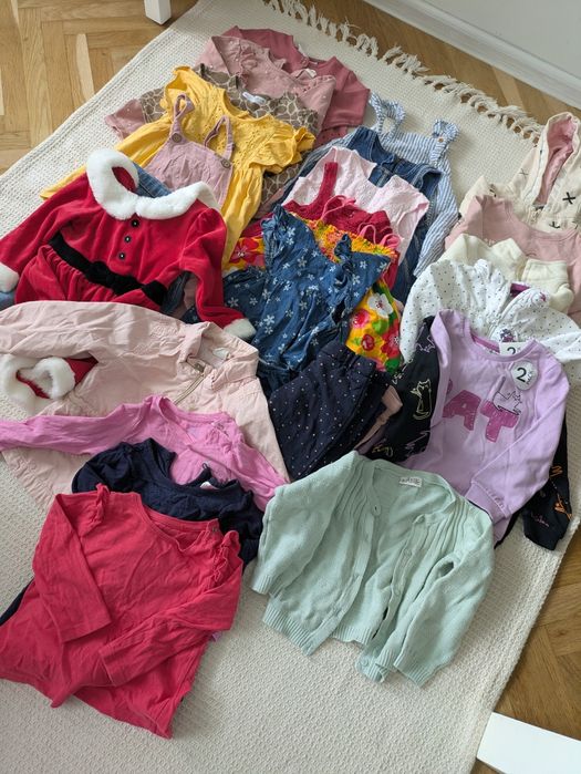 Paka ubrań dla dziewczynki 80-86 30 elementów