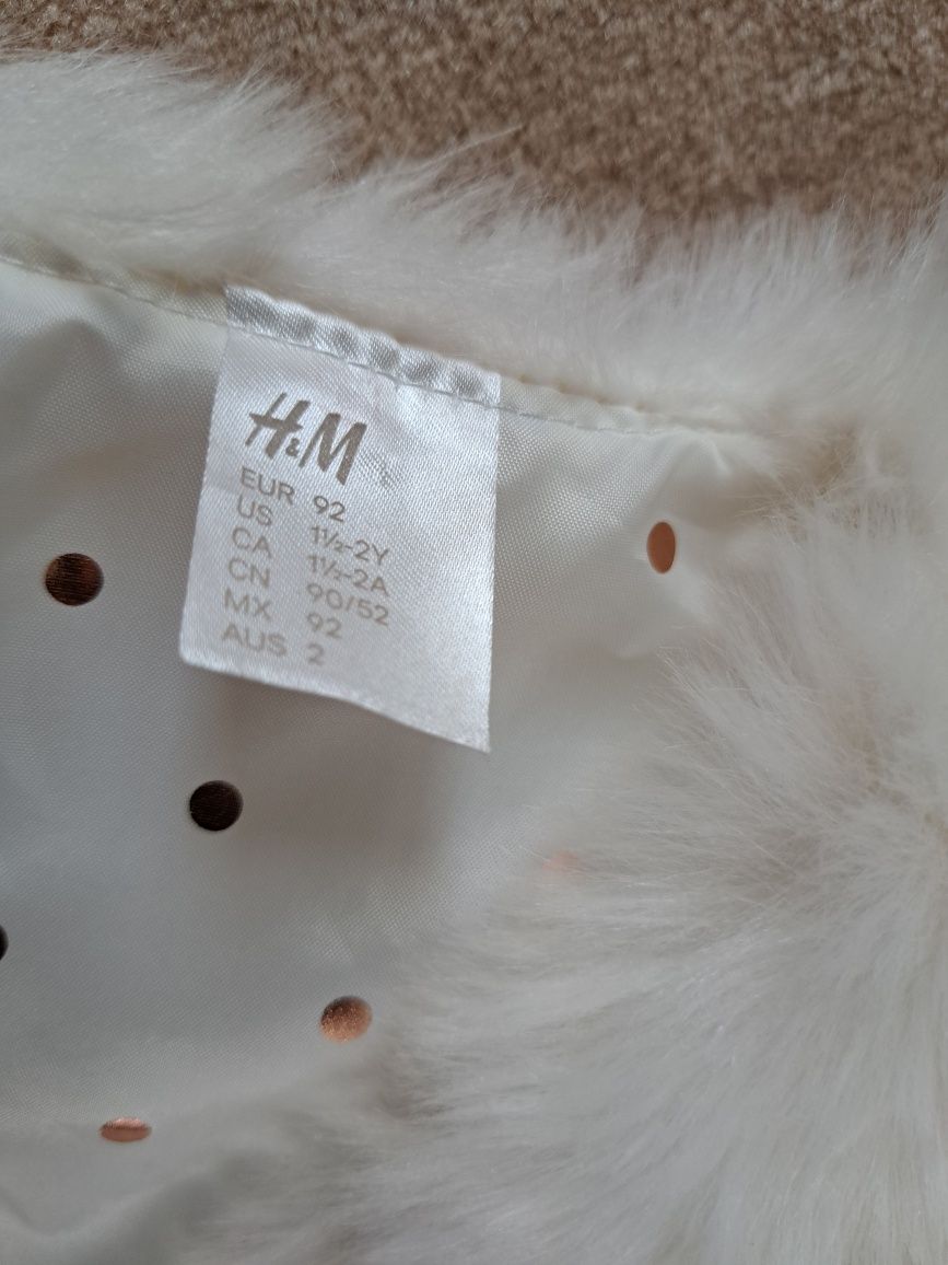 Kamizelka, bezrękawnik, futerka H&M rozmiar 92