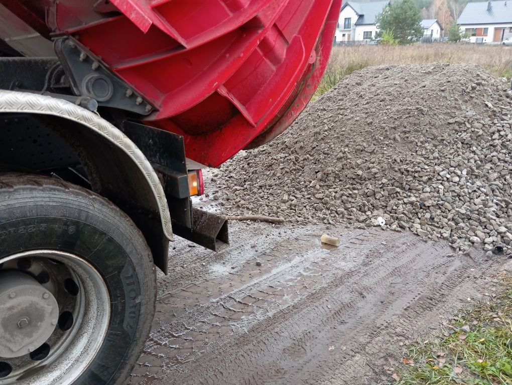 piasek,ziemia, żwir,kruszywo drogowe, transport