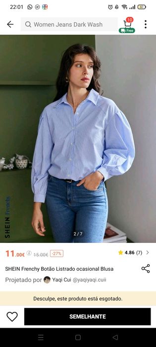 Camisa riscas Shein
