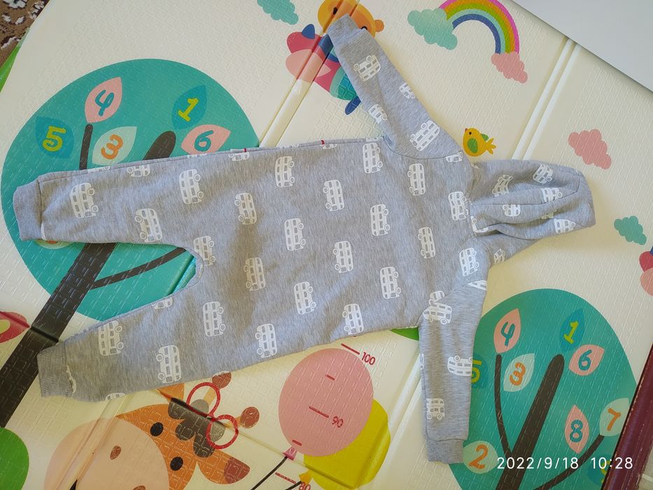 Теплый комбинезон ромпер 86 размер, комбинезон с начесом 86 размер