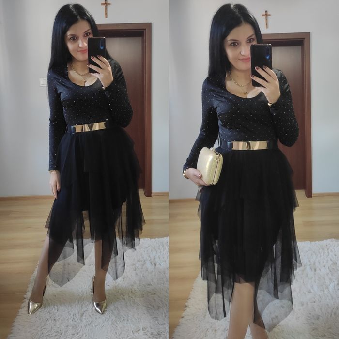 Sukienka z tiulowym dołem andrzejki święta sylwester