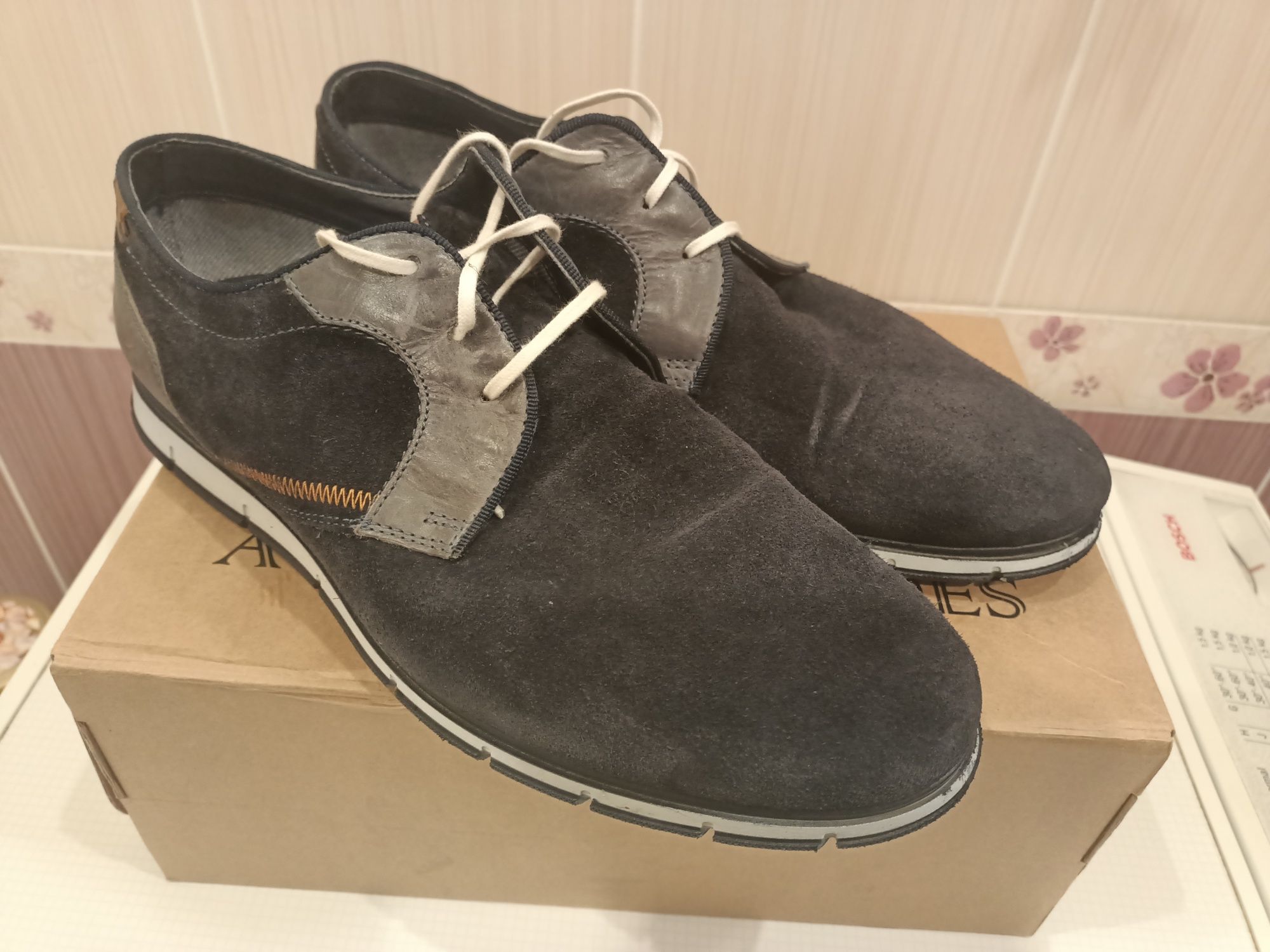Модні замшеві туфлі 43 р , мокасини AM shoe