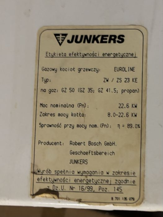 Kocioł gazowy Junkers Euroline ZW / ZS 23 KE