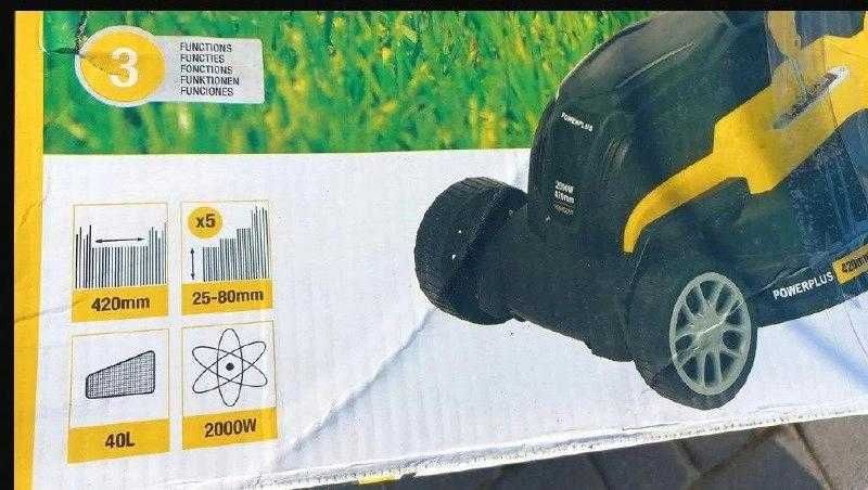 РЕАЛЬНА якість 3в1 Бельгія газонокосарка 2000Вт Powerplus 42см 5ступен