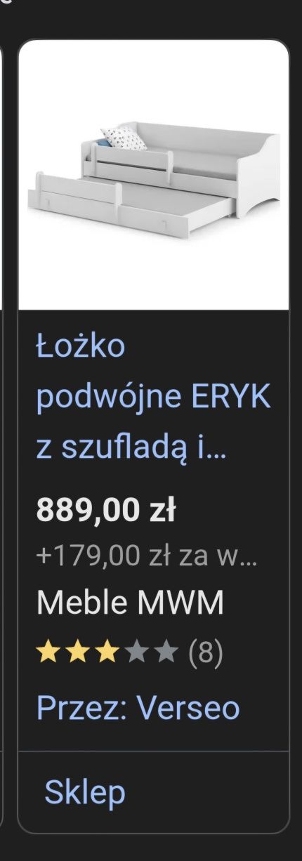 Łóżko 80x160 podwójne dziecięce