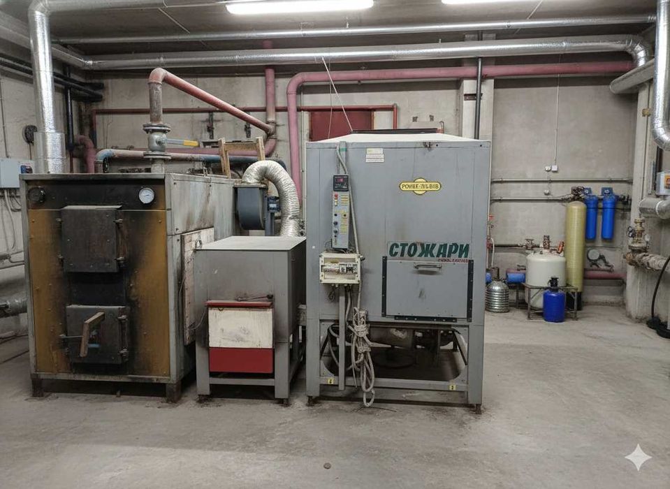 Твердопаливний котел 360-400 кВт + обладнання для подачі палива