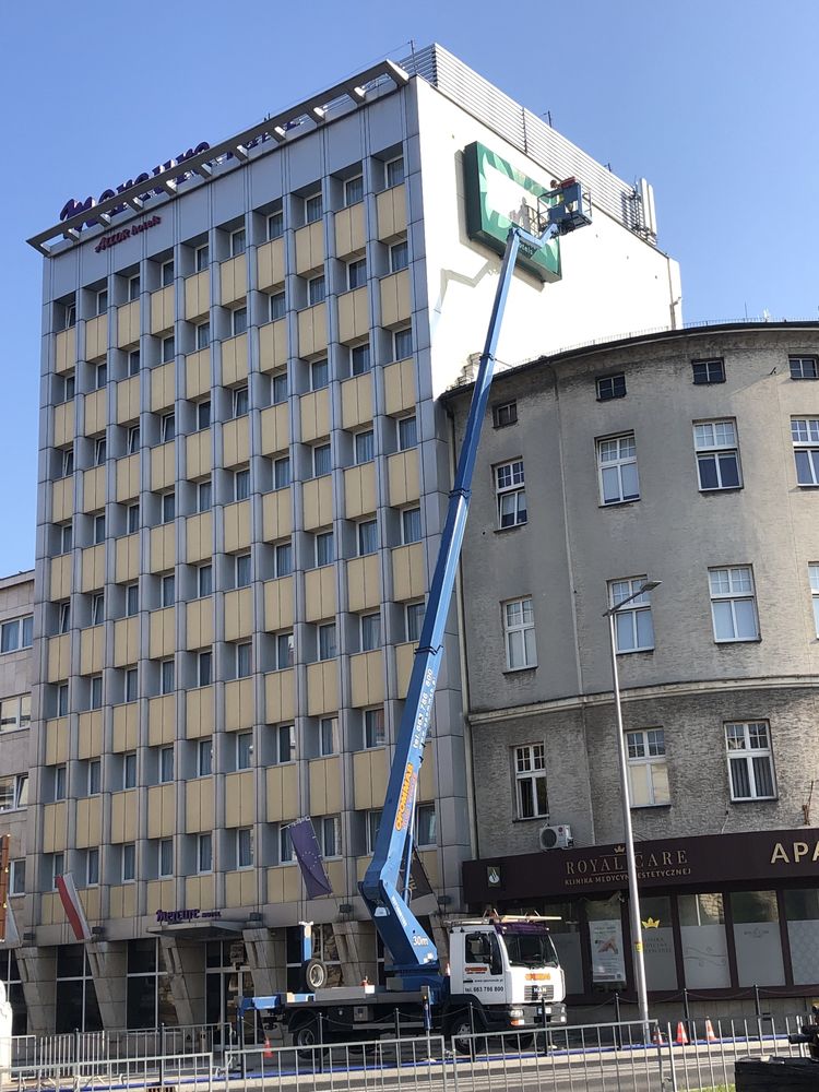 Podnośnik koszowy 40 metrów dźwigi ruthmann wumag zwyżka