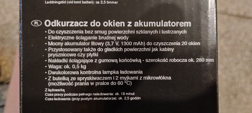 Silver xrest myjka do okien z akumulatorem