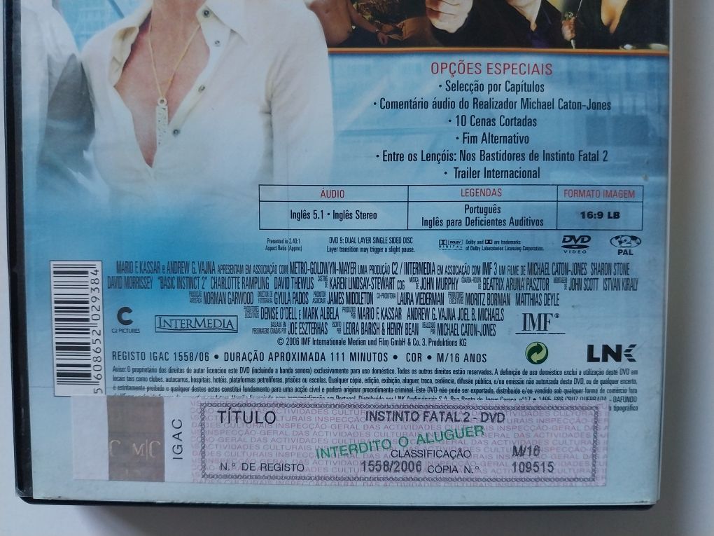 Instinto Fatal II - Basic Instinct - Sharon Stone , de Michael Caton