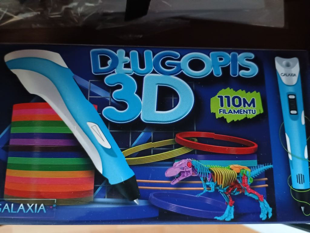 Nowy długopis 3 D Galaxia plus 110 m wkładów gratis.
