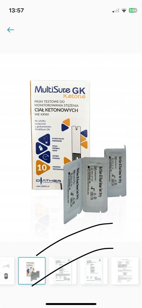 Zestaw do mierzenia cial ketonowych Multisure Gk