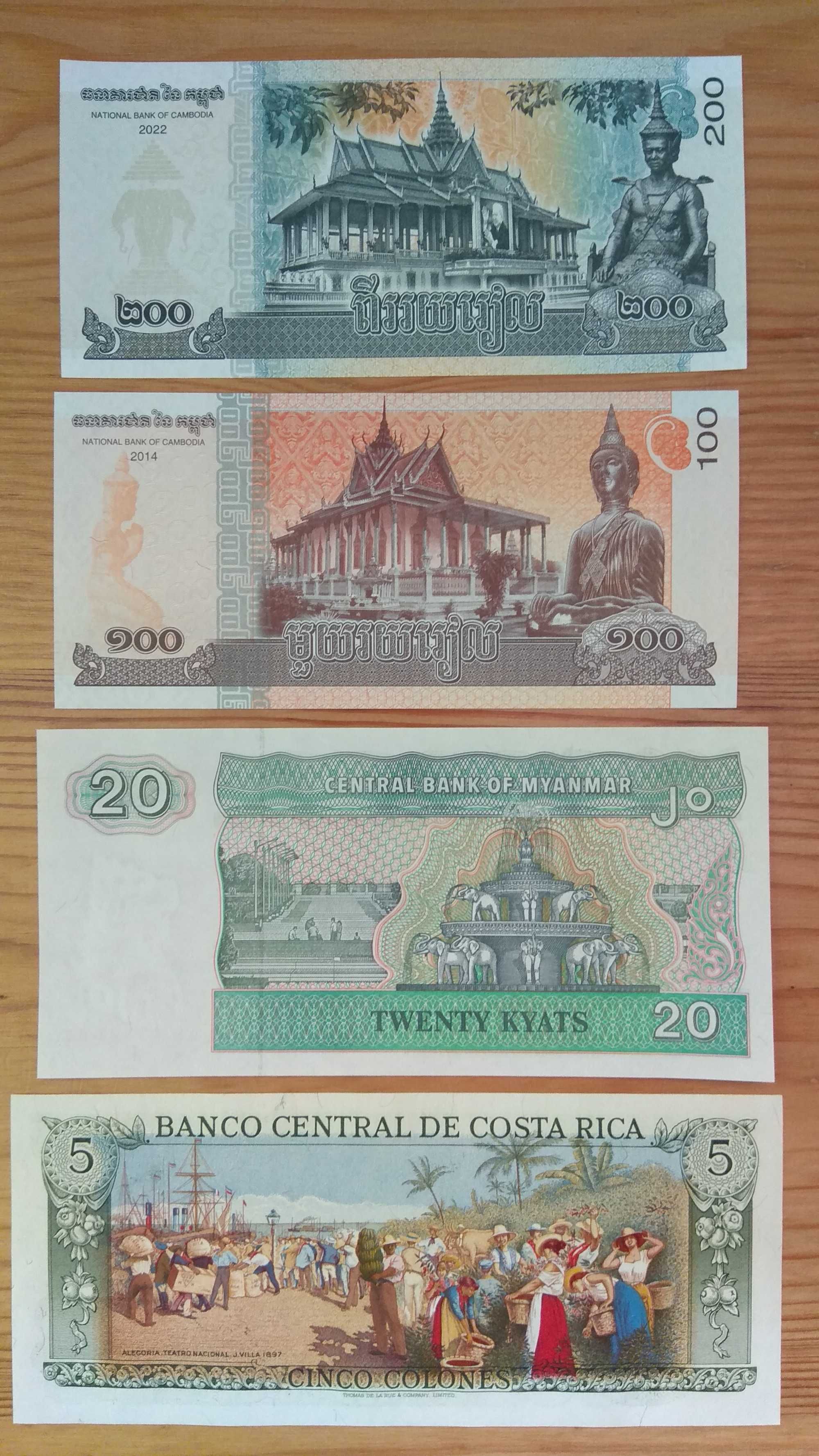 Zestaw pięknych banknotów oryginalnych stan UNC
