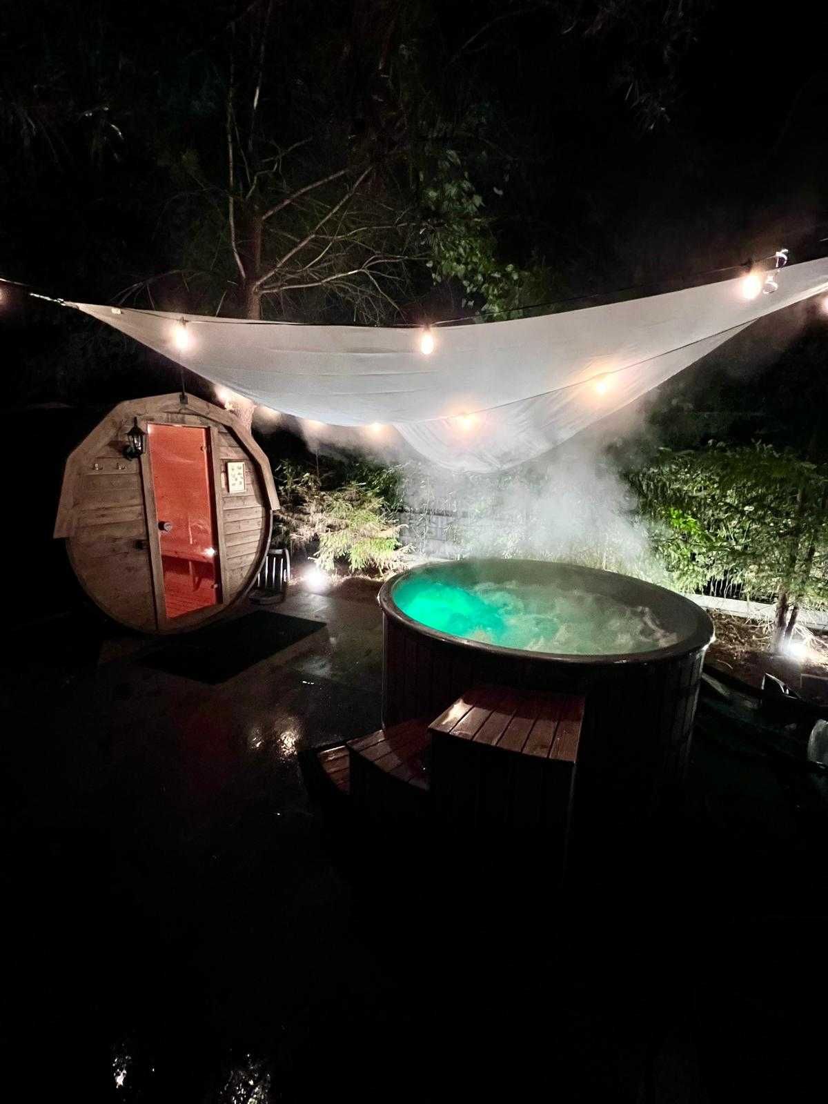 Leśne SPA pod W-wą domki na wynajem 2-12os, balia, sauna, ognisko