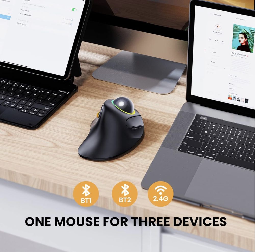 Nowa PROTOARC bezprzewodowa myszka trackball RGB ipad, mac, laptop, pc