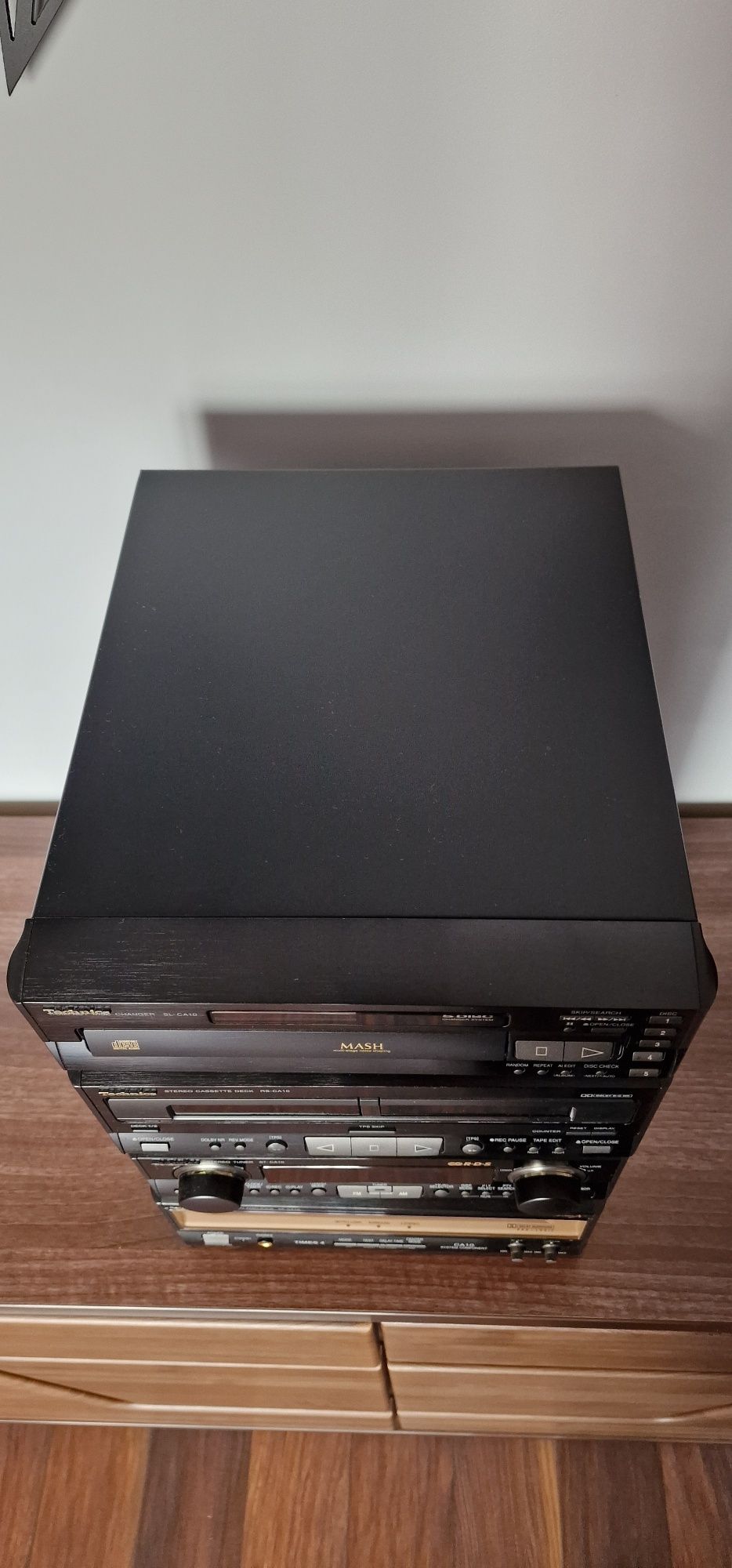 Wieża Technics CA-10, wieża, kolumny, cd, wzmacniacz, tuner, deck