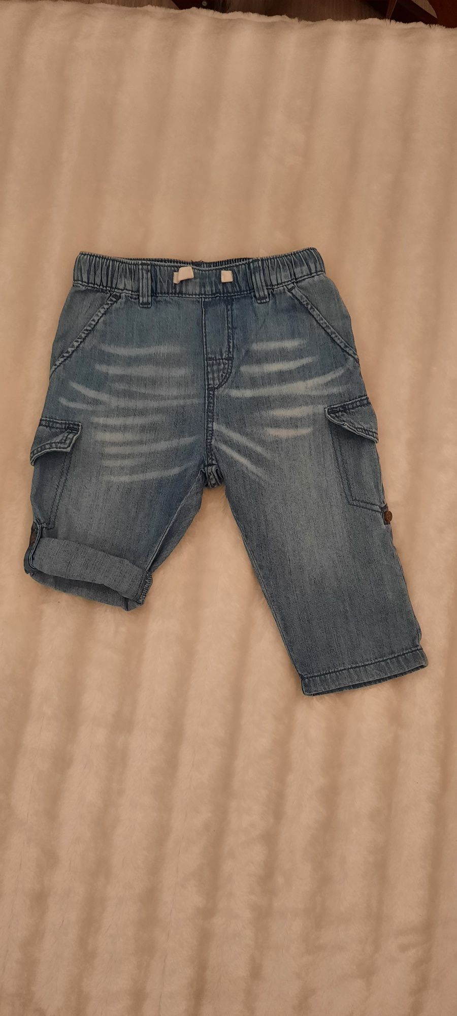Spodenki dżinsowe  + koszulka H&M roz. 86
