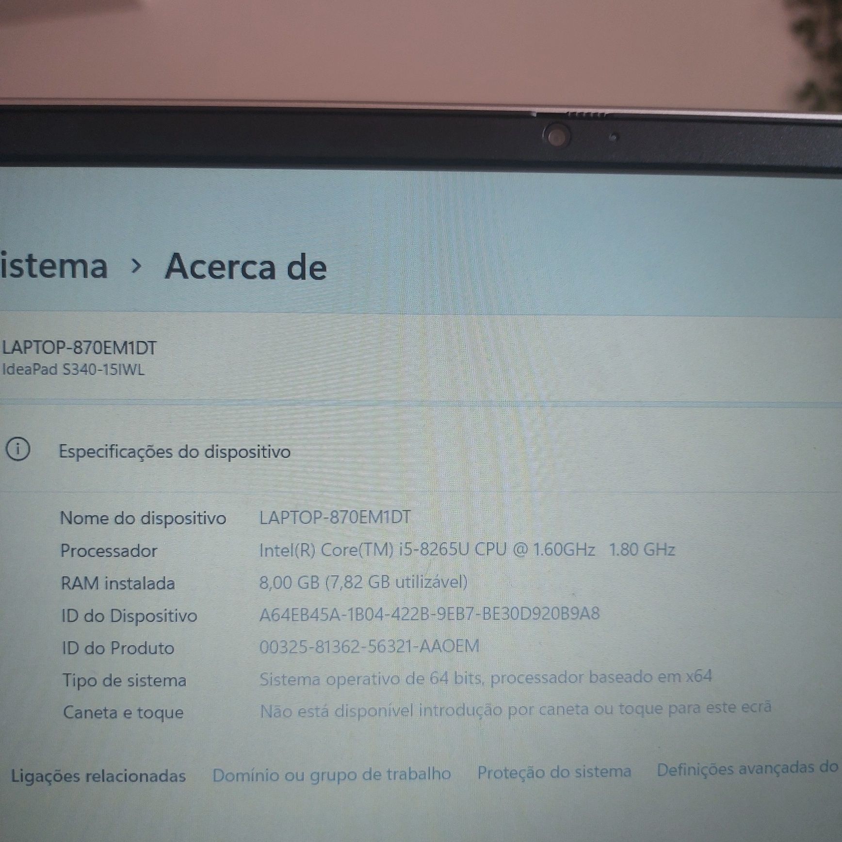 Portátil Lenovo LAPTOOP 870EM1DT