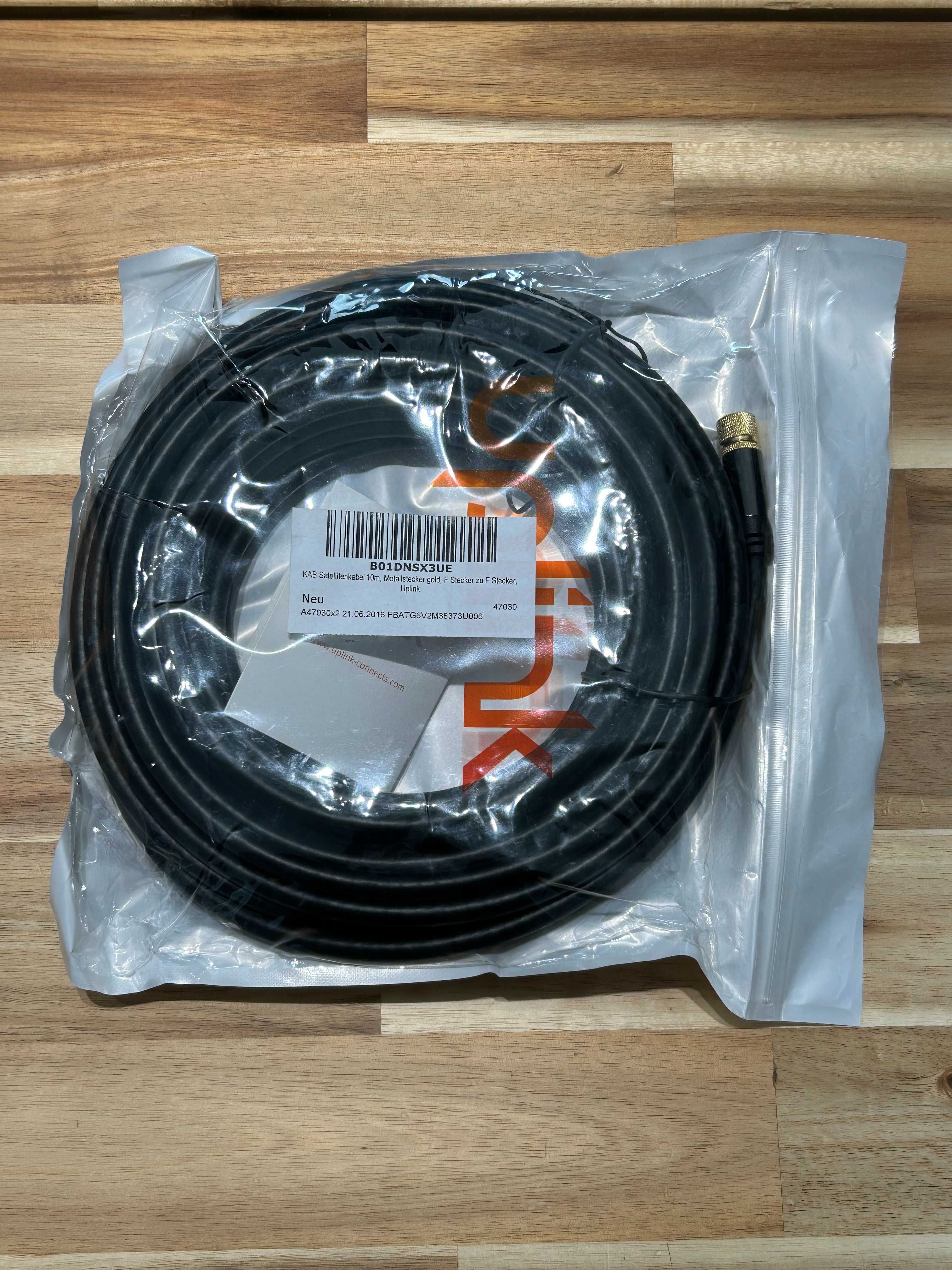 Kabel satelitarny, pozłacane końcówki (7,5. 10. 12,5,  15 m)