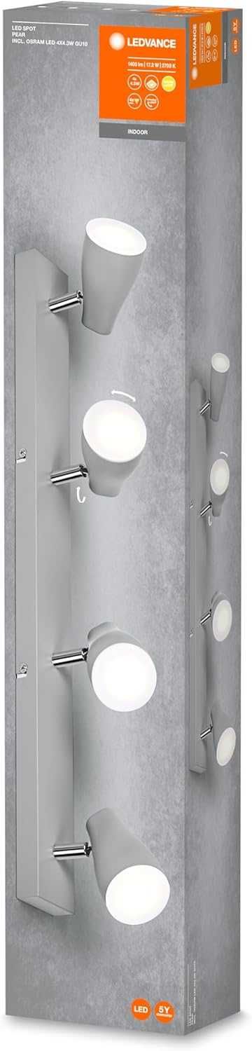 Ledvance 4 spotowa listwa punktowa LED + żarówki GU10, 17W 2700k nowa