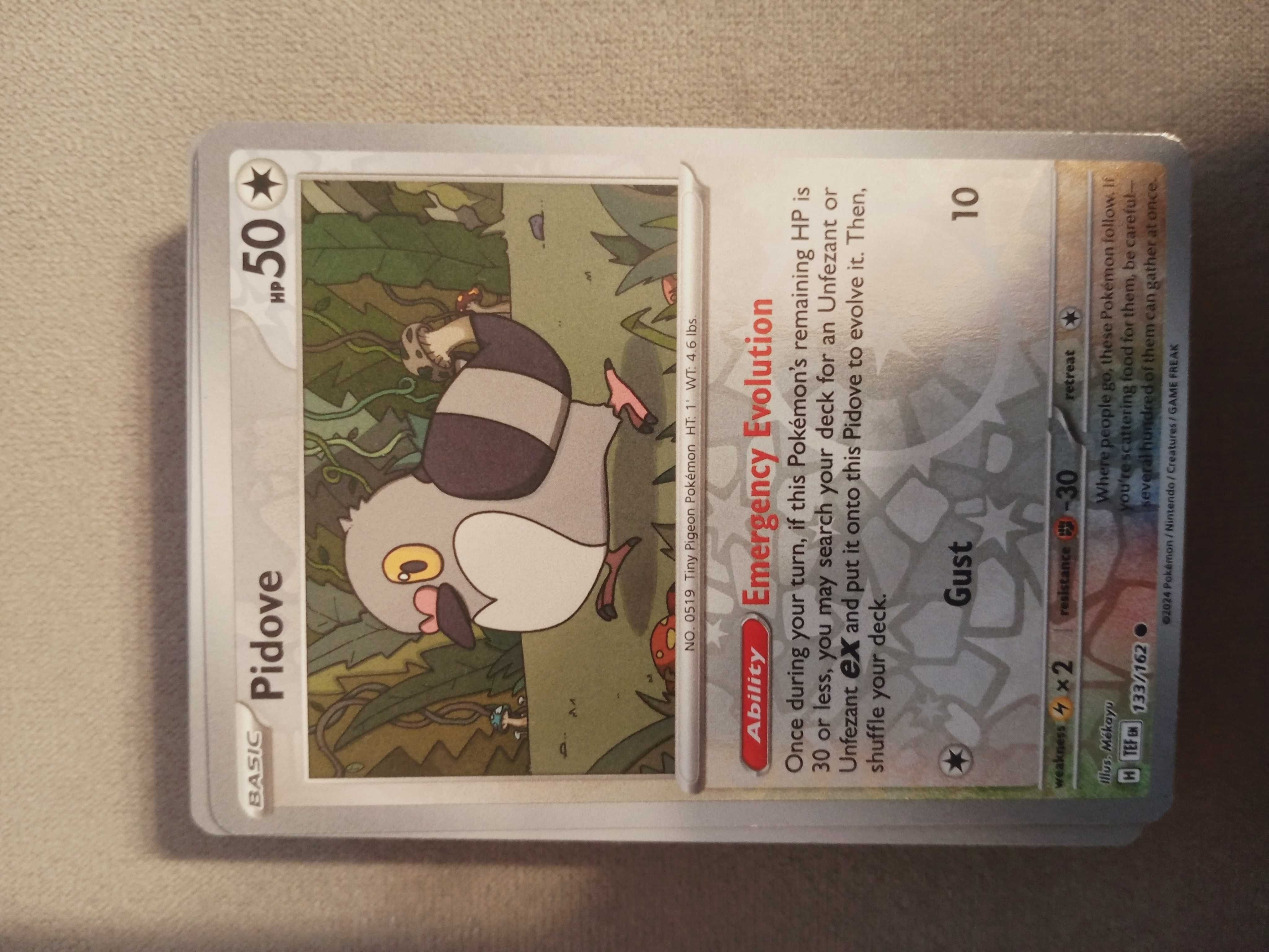 Karta Pokemon Scarlet and ... Temporal Forces Reverse 133/162 Pidove